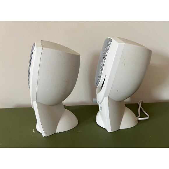 2 Desktop Computer Left & Right Speakers by Altec Lansing Model AVS200 White - Picture 4 of 7
